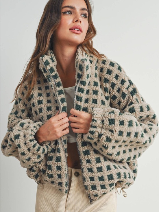 Fashion clothing Jackets & Blazers - NWT Fashion Clothing Checkered Fleece Jacket Small